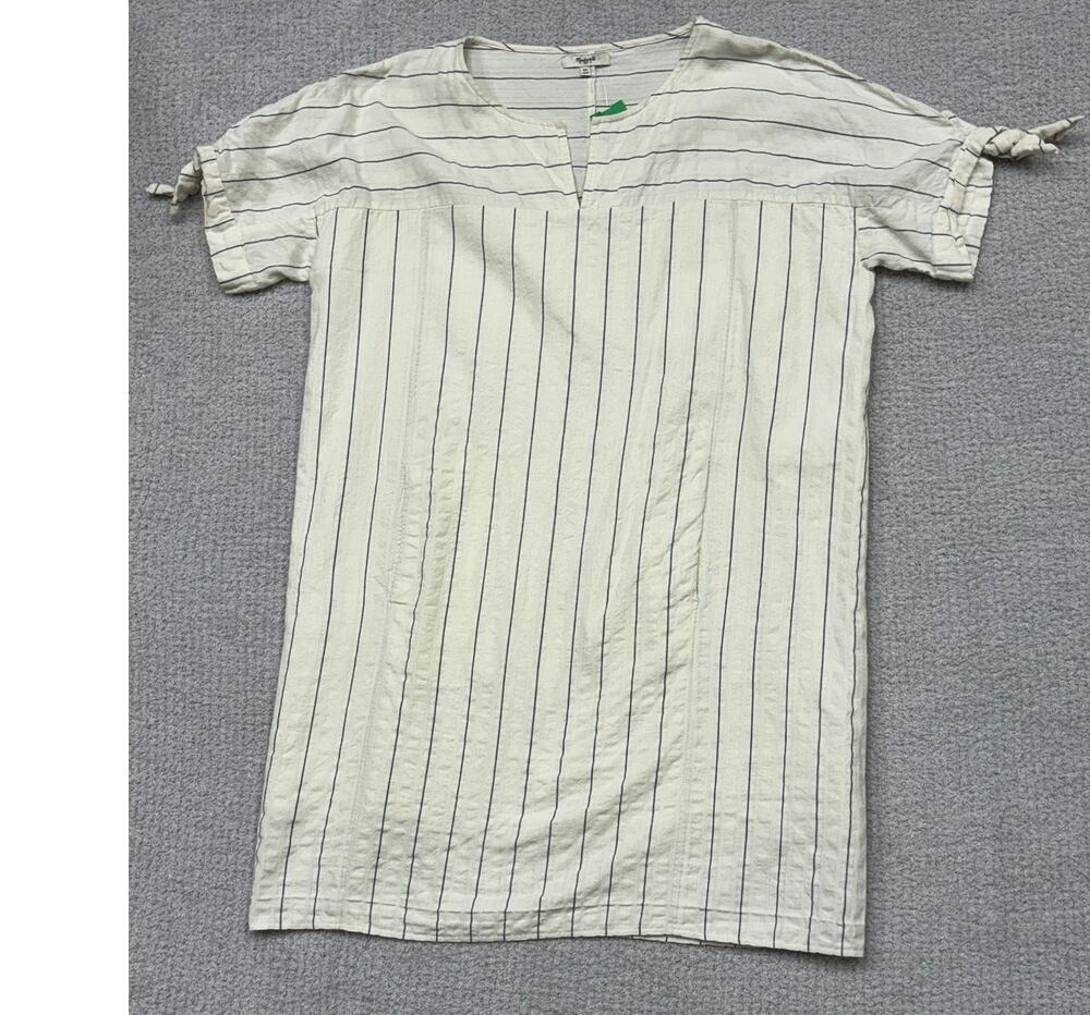 Madewell Cream Short Sleeve Striped Dress Size XL #69300
